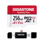 [Gigastone] 256GB Micro SD Card with USB Type C Card Reader, Gaming Plus, MicroSDXC Memory Card for Nintendo-Switch, 4K Video Recording, UHS-I A1 U3 V30 C10, up to 100MB/s, with Adapter