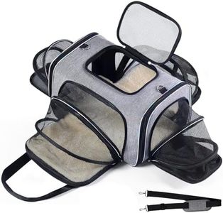 4 Sides Expandable Cat Travel Bag Airline Approved Collapsible Cat Soft-Sided Carriersexpandable pet Carrier，Folding Soft Sided Transport Tote Bag for Kittens,Dog & Small Animals、Removable Fleece Pad