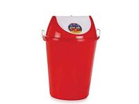 ARISTO Plastic Swing Lid Garbage Waste Dustbin, 30 Ltrs, Red