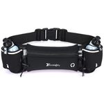 Running Belt with Water Bottles (2 x 175ML), Hydration Belt for Men and Women, Water Bottle Holder Running Pouch Belt, Fanny Pack Fits 7 inches Phones, Waist Pack for Running Hiking Climbing