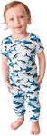 Posh Peanut Baby Rompers Pajamas - Newborn Sleepers Boy Clothes - Kids One Piece PJ - Soft Viscose from Bamboo (Sharks, 12-18 Months)