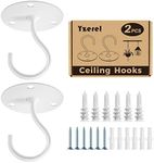 Yzerel Ceiling Hooks for Hanging Plants - Metal Plant Bracket Iron Wall Mount Lanterns Hangers for Hanging Bird Feeders, Lanterns, Wind Chimes, Planters, Outdoor Decoration Hooks (White)