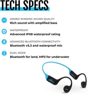 H2O Audio TRI 2 Waterproof Headphones – Swim & Sport Earbuds