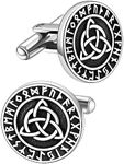 Trinity Celtic Knot Cuff Links and Tuxedo Studs for Men Women Vintage Irish Cufflinks on Wedding Sturdy Stainless Steel Jewelry for Father