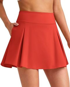 G4Free Tennis Skorts with Pockets Tummy Control High Waist Golf Skirts Stretchy Workout Athletic Skort Inner Shorts(Rust Orange,XS)