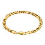 Cuban Link Bracelets for Women & Men,KRKC 5mm 18K Gold Plated Bracelet Curb Bracelet Stainless Steel Bracelets for Women Girls Birthday Gift Idea for Her,6/7/8 Inch (Send Gift Box)
