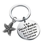 Funny Social Worker Keychain Coworker Gift MSW Graduation Gift Social Worker Appreciation Gift (social worker key)