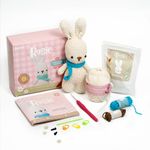 Mira HandCrafts Complete Crochet Kit for Beginners - Featuring Knit Loom, Unique Boho Rabbit Design, and Step-by-Step Instructions with Video Tutorial - Your Gateway to Artful Crochet Creations