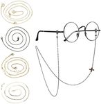 Arqumi 5 Pieces Eyeglass Chains for Women, 28 Inch, Stylish Glasses Lanyard Eyewear Retainer Chain, Gold & Black, 28 Inch