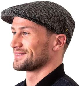 Hatman of Ireland Casquette en tweed authentique 100 % laine irlandaise fabriquée à la main en Irlande - gris - TailleXL