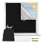 Portable Blackout Blind 300x145cm,100% Blackout Blinds Curtain for Window, Blackout Shades Film for Bedroom Nursery Dorm Room,Black Out Blinds Easy to Stick On No Drill