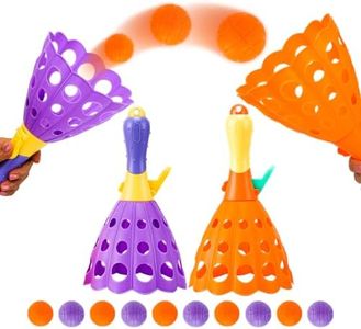 Attività di gioco per bambini all'aperto e al coperto, gioco di cattura flipper con 2 cestini di lancio e 10 palline, bomboniera per festa di compleanno per bambini 4 5 6 7 8 10 12+
