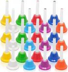 24 Pcs 8 Note Metal Hand Bells for Kids Christmas Kids Hand Bells Musical Handbells Baby Music Toy Percussion Instrument for Toddlers Children's Day Family Activity School and Classroom
