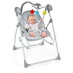 GYMAX Baby Swing Bouncer, 2-In-1 Toddler Adjustable Rocking Chair with Remote Control, Music Box and Toys, Newborn Rocker Seat (Gray)