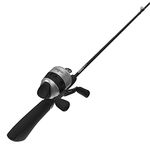 Zebco 33 Pistol Spincast Reel and Fishing Rod Combo, 5-Foot 6-Inch 2-Piece Fiberglass Rod with EVA Handle, Quickset Anti-Reverse Fishing Reel with Bite Alert, Silver