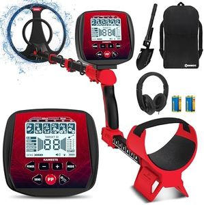 KAIWEETS Detector de Metales Profesional, 6 Modos Detector de Oro para Adultos y Niños, Metal Detector Portátil, Pinpoint, Modo de Memoria, IP68 Bobina Impermeable con Pala y Auricular
