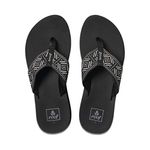 Reef Women's Sandals Spring Woven Woven Women's Flip Flop, Black/White, 5