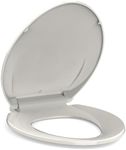 Toilet Seat, Elongated Toilet Seat with Quick-Release And Quick-Attach, Plastic Toilet Seat with Soft Close, Never Loosen, Easy Install and clean - Fits Most Elongated Toilets Biscuit