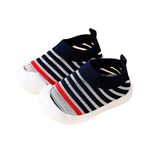 DEBAIJIA Baby Shoes 0-3T Toddler First-Walking Non Slip Kid Trainers Shoes Breathable Infant Sneakers Lightweight Soft TPR Material 5.5 UK Navy Blue (Tag Size 20)