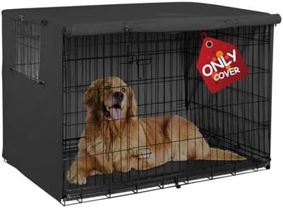 Explore Land 36 inches Dog Crate Cover - Durable Polyester Pet Kennel Cover Universal Fit for Wire Dog Crate (Black)