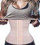 Bafully Womens Waist Trainer Girdle Corset Hourglass Body Shaper Underwear for Weight Loss Tummy Control, Beige, Medium