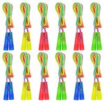 12 Pack Rainbow Jump Rope Set,Durable Nylon Skipping Ropes Fitness Skipping Rope for Girls or Boys (7.5 Feet)