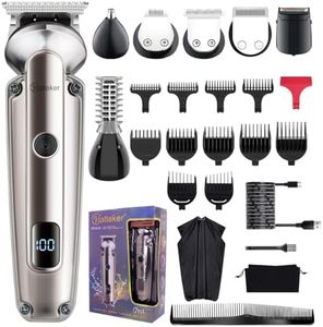 Hatteker Beard Trimmer for Men, Waterproof Hair Trimmer Electric Razor, Cordless Hair Clippers Shavers for Men, Shaving Kit for Nose Mustache Body Facial, Beard Grooming Kit