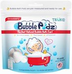 TruKid Bubble Podz Bubble Bath for Baby & Kids, Gentle Refreshing Bath Bomb for Sensitive Skin, pH Balance 7 for Eye Sensitivity, Natural Moisturizers and Ingredients, Strawberry (10 Podz)