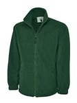 247-Clothing Ladies Fleece Jacket Plus Premium Loose Fit, Bottle Green, UK 18