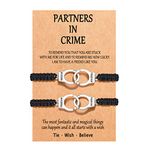 Sincere Partners in Crime Bracelets Handcuff Friendship BFF Matching Bracelets for 2 Girls Women Men Boys Best Friend Wish Bracelets (Partners in Crime - 2 pcs)