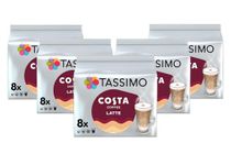 Tassimo Costa Latte Medium Roast Coffee Pods x8 (Pack of 5, Total 40 Drinks)