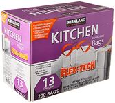 Kirkland Signature Flex-Tech Kitchen Drawstring Bags (13 gal, 200 ct.)