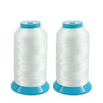 New brothread Set of 2 White Bobbin Thread/Bottom Thread 60WT Huge Spool 5000M (5500Y) for Embroidery and Sewing Machines