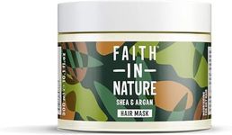 Faith In Nature Organic Shea & Argan Hair Mask, Moisturising for Curly Hair & Dry Scalp, Vegan & Cruelty Free, No SLS, Silicones or Parabens, 300ml (Packing May Vary)