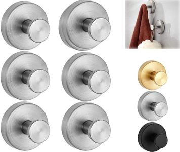 Suction Cup Hooks for Shower, Strong Suction Cup Hooks, No Drill Stainless Steel Vacuum Suction Cup Hooks for Shower, Mirror, Bathroom, Hanging Towels, Suction Cup Hooks (6, Silver)