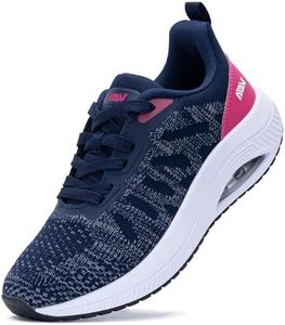 QAUPPE Womens Walking Shoes with Arch Support Athletic Orthotic Sneakers for Women Foot Pain Relief BluePink US 8.5