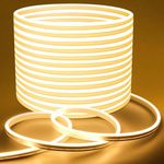 Lamomo LED Strip Lights, 24V Warm White Led Light Strips, 32.8ft/10m Waterproof LED Neon Rope Light Flex, Silicone 3000K Neon LED Strip for Indoor Outdoor Home Decor (Power Adapter Included)