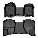 MAXLINER Car Mats Floor Mats 2 Row Liner Set Black for 2007-2013 SilveradoSierra 150025003500 Extended Cab