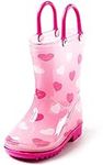 Puddle Play Rain Boots Pink Hearts 