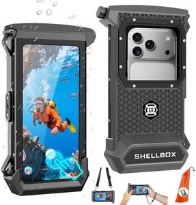 100FT/30M Diving Phone Case, Full Touchscreen Underwater Housing for iPhone 17/16/15/14/13/12 Pro Max & Samsung Galaxy S24/S23/S22/S21, IPX8 Scuba Photo/Video Waterproof Case (Gen 5, Grey Black)