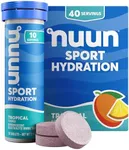 Nuun Sport: Electrolyte Drink Tablets, Tropical, 10 Count (Pack of 4)