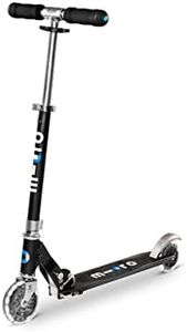 Micro Scooter| Sprite Foldable LED Kid & Teen Scooter for Ages 6+ | Children up to 220 lbs | 2 Wheel | Travel Ready | Adjustable T Bar | Smooth Ride, Motion Activated PU LED Wheels | Swiss Design