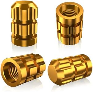 QUARKACE Tire Valve Stem Caps 4 Pack - Rustprood & Fade Resistant Metal Tire caps, Universal Fit for Cars/Trucks/Motorcycles/Bikes (Gold)