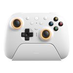 8BitDo Ultimate 2 Wireless Controller for Windows & Android, Gaming Controller with TMR Joysticks, Switchable Hall Effect/Tactile Triggers, RGB Fire Ring, 8Speed Wireless Tech, White