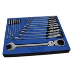 US PRO 20pc Metric Flex Gear Ratchet Combination Spanner Wrench Set 8-32mm 3985