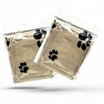 2 X Dog Blankets Washable With Paw Prints Dog Blanket | Cat Blanket | Soft Warm Dog Fleece Animals Pet Blanket Puppy Blanket Bed Travel Pack (Beige, 70cm X 73cm (Pack of 2))