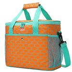 MIER 18L Large Soft Cooler Insulated Picnic Bag for Grocery, Camping, Car, Bright Orange Color