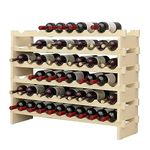 SogesGame Wine Rack, 60 Bottle Stackable Modular Wood Wine Display Rack, Floor Standing Wine Holder Organizer Storage Shelves for Kitchen, Pantry, Wine Cellar, 6X10 Rows