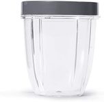 NutriBullet 18 Ounce Short Cup with Standard Lip Ring, Clear/Gray (NBM-U0269)