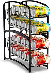 Auledio Stackable Beverage Can Dispenser Rack, Storage Organizer Holder for Canned food or Pantry Refrigerator,Black(2 Pack)